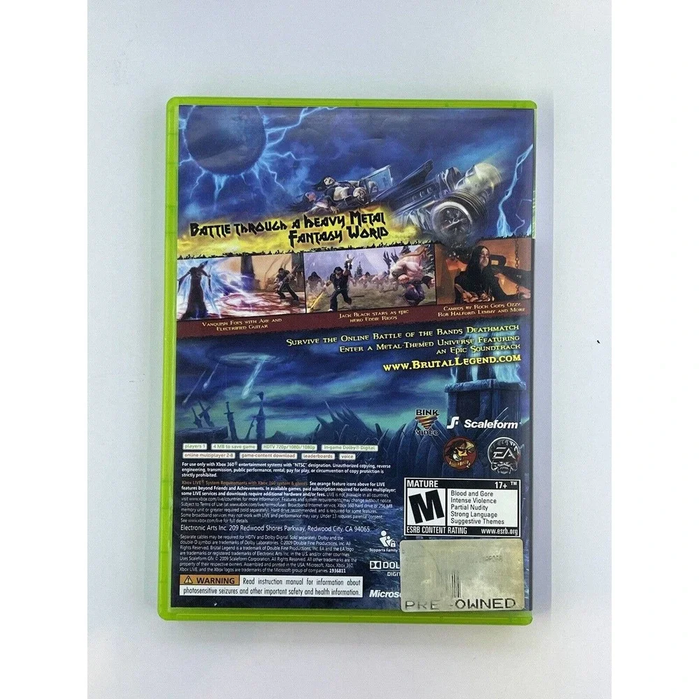 Xbox 360 Brutal Legend Microsoft Fast Ship Tested Working